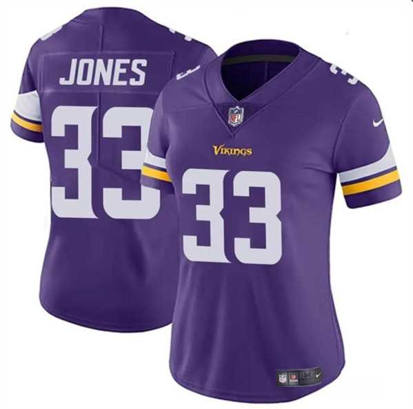 Women%27s Minnesota Vikings #33 Aaron Jones Purple Vapor Untouchable Limited Stitched Jersey Dzhi